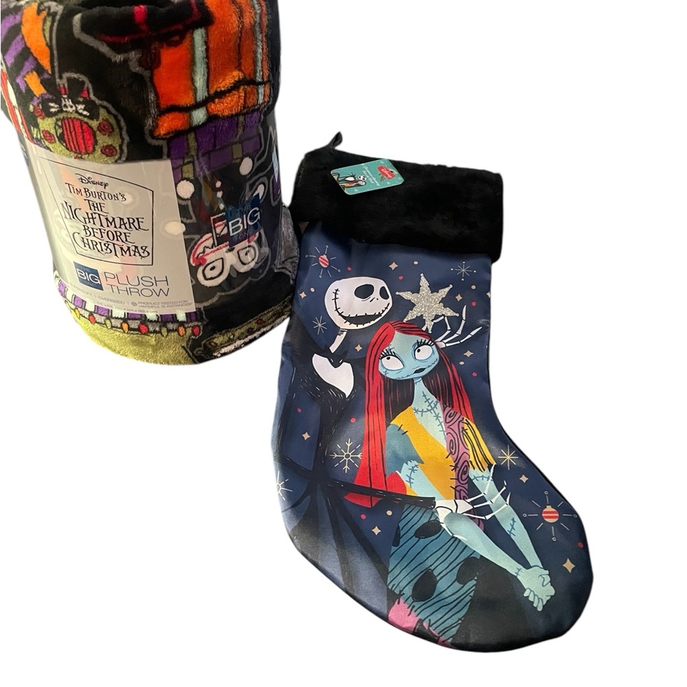 Disney Nightmare Before Christmas Stocking and Throw